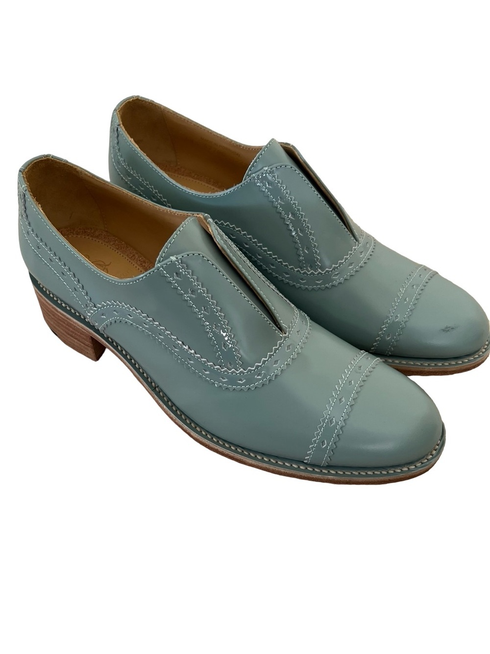 The Office of Angela Scott Ms Arzner Laceless Brogue Leather Heeled Shoes EU 40